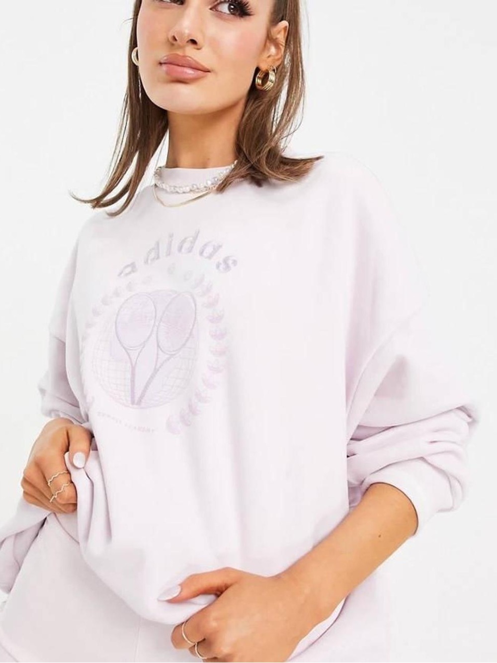 Adidas Original Tennis Luxe Logo Sweatshirt Size Medium